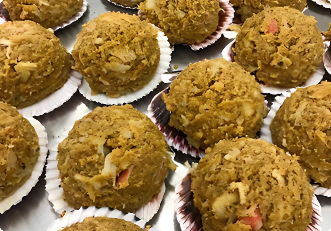 Gingerbread muffins in paper liners